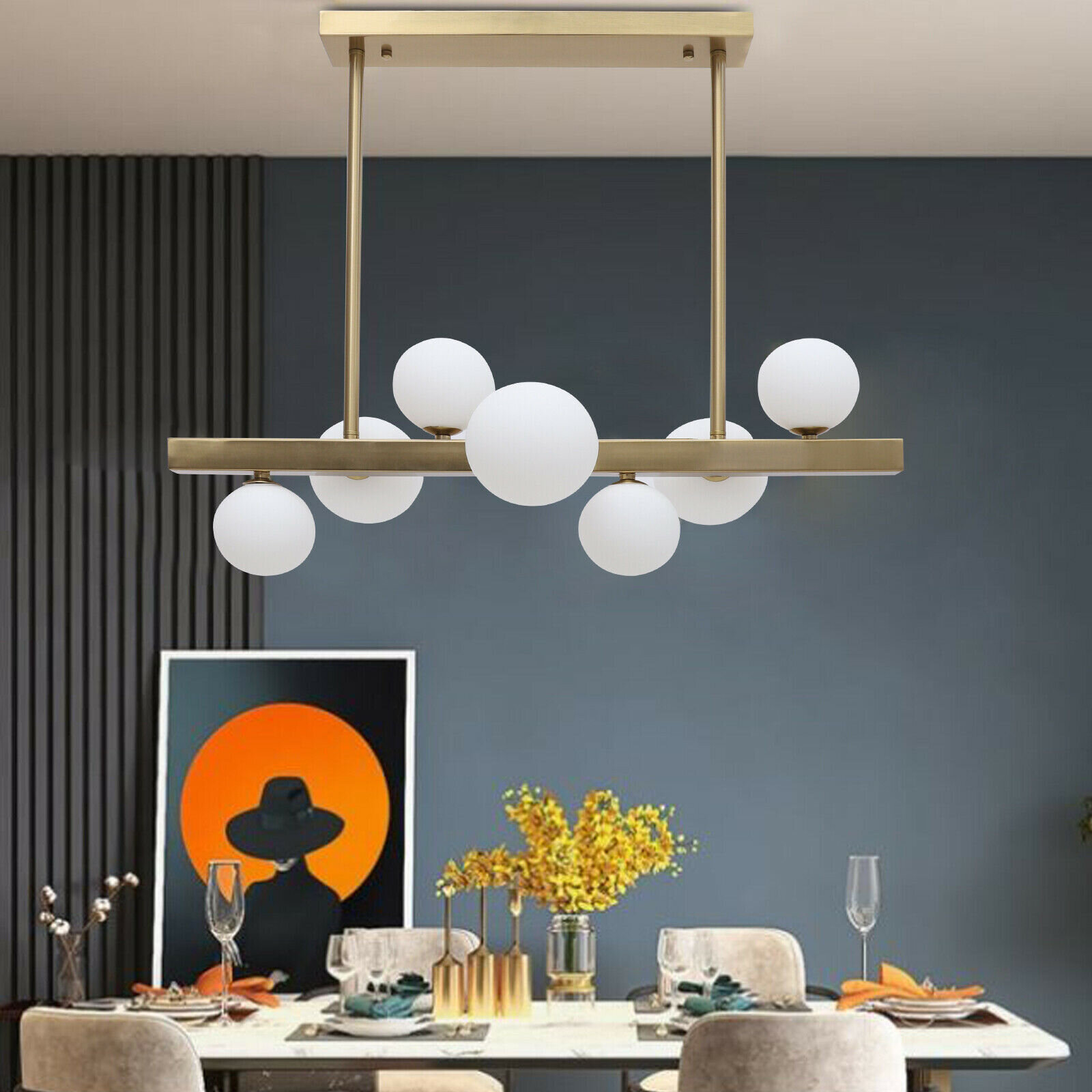 Corrigan Studio® 7-light Metal Gold Linear Bubble Chandelier Glass Ball Pendant Light Ceiling For Bedroom Gold & Reviews | Wayfair