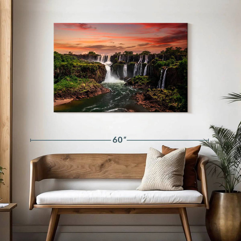Alvord Iguazu Falls At Sunset, 30'' H x 45'' W