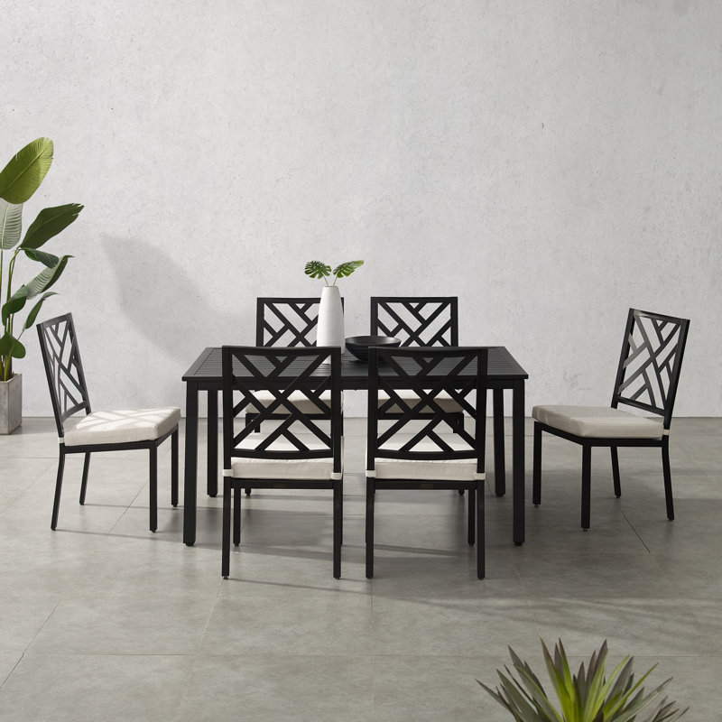 Danen 6 - Person Patio Dining Set with Rectangular Table , Cushions Included