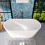 Baignoire autoportante à surface solide de 63 po x 29,5 po avec drain central en blanc mat