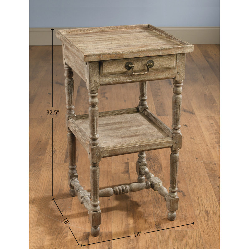 Imane End Table with Storage, Weathered Sand