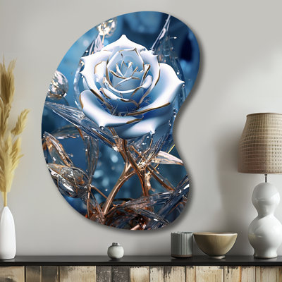 Cheshunt - Rose Boom Shape - Art mural métallique asymétrique