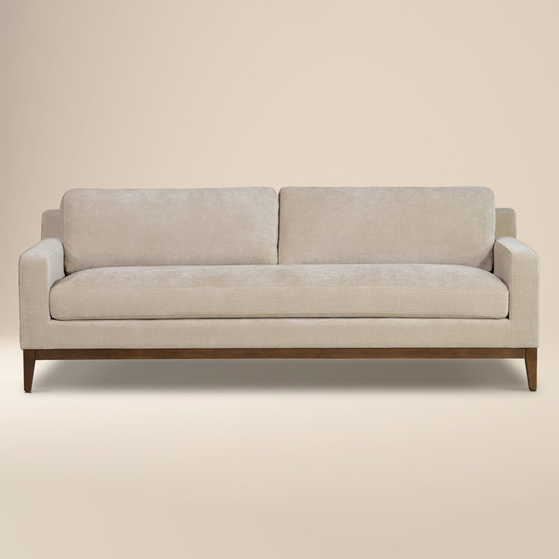 Canapé en chenille performant à tissage croisé 90 po Zyon, Brun toile
