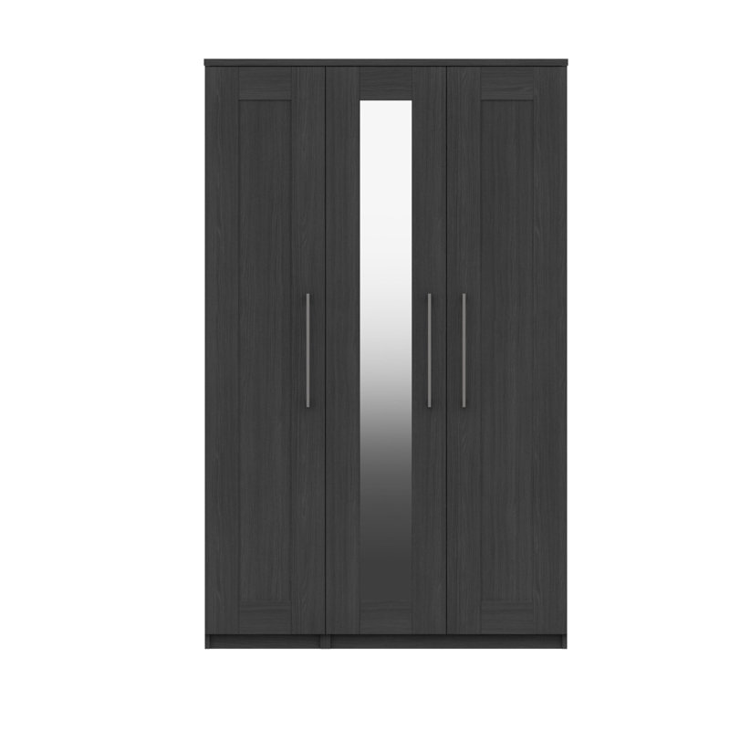 Alishma 3 Door Manufactured Wood Wardrobe, Graphite