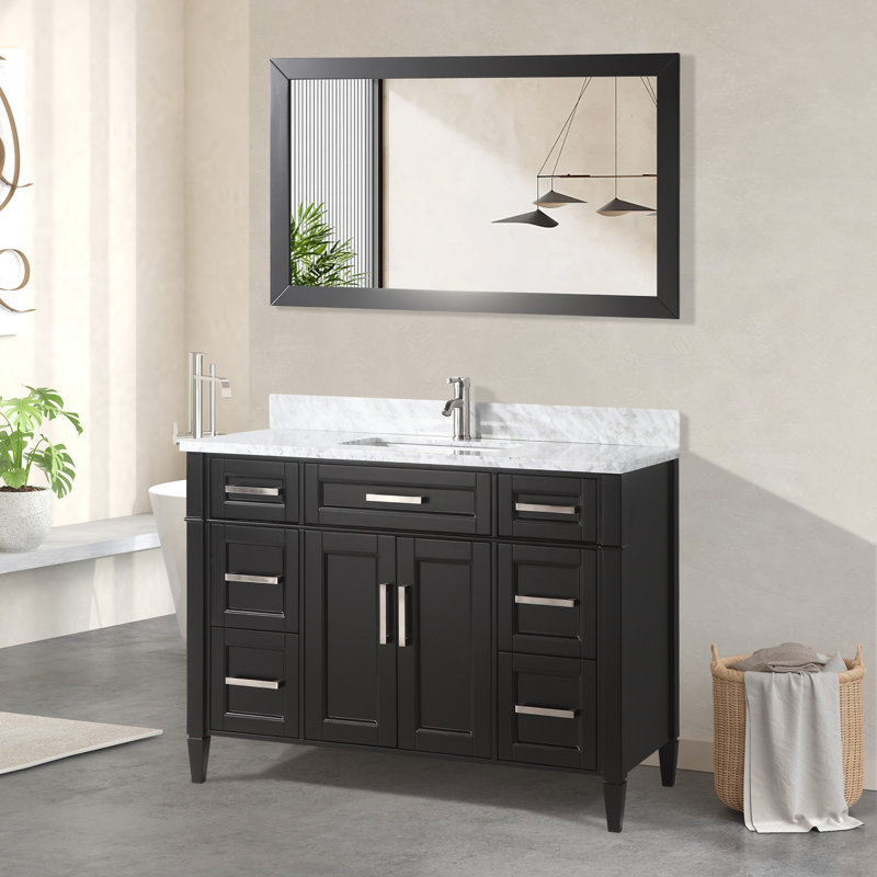 Ensemble de meuble-lavabo simple 60 po avec miroir Dallaire, Espresso