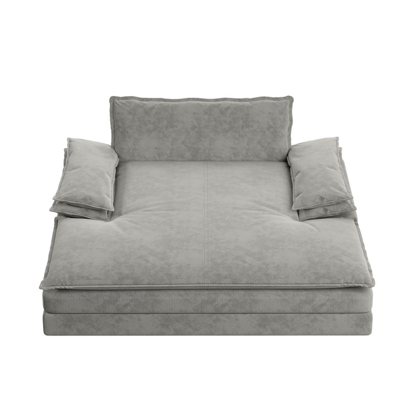 Méridienne moderne surdimensionnée double, Gris chenille