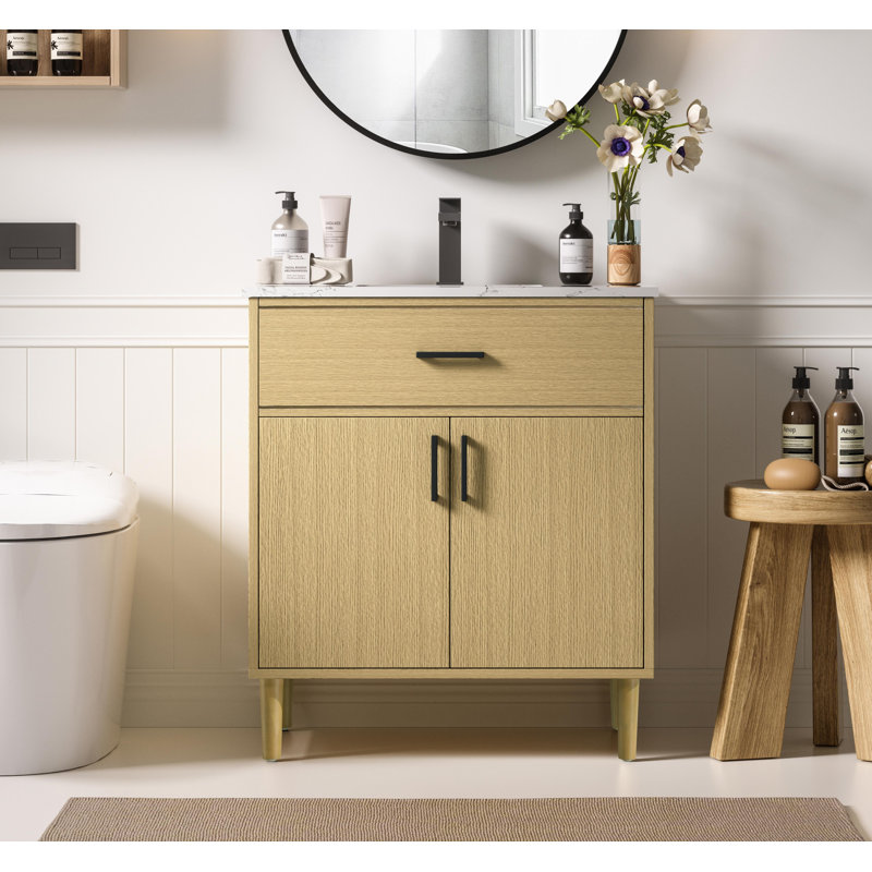 Meuble-lavabo simple de 30 po Chandler, Brun miel