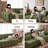 Green Polyester Modular Sofa-63312879-63312877