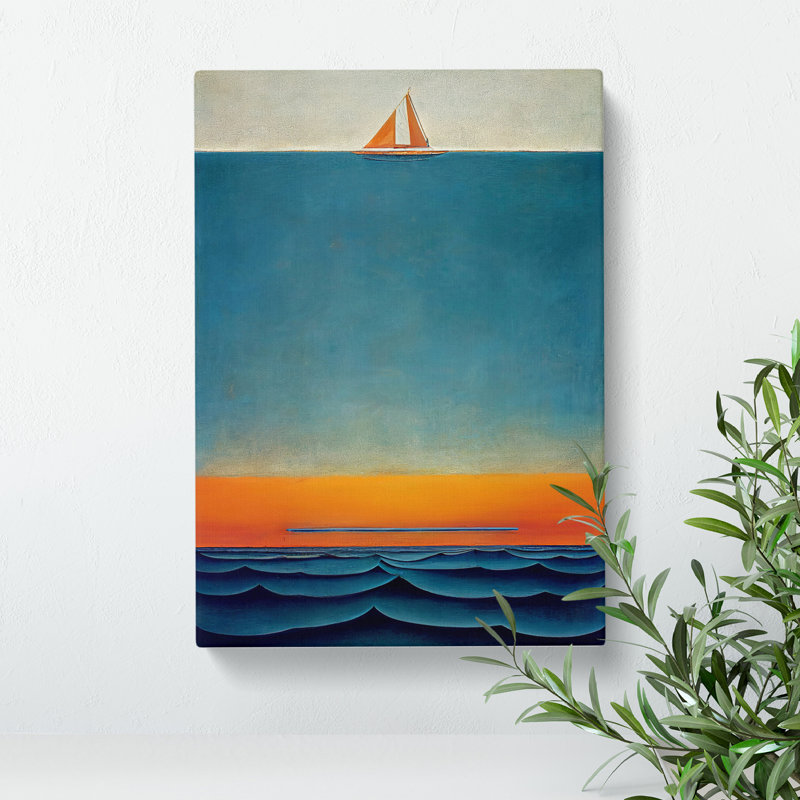 Boat Above The Horizon - No Frame Print on Canvas, 76cm H x 50cm W x 3cm D