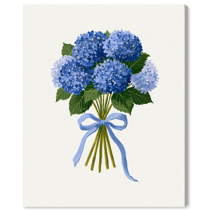 Impression sur toile Bouquet bleu II Décoration de mode moderne par, H 24 po x l 20 po, Toile tendue avec châssis