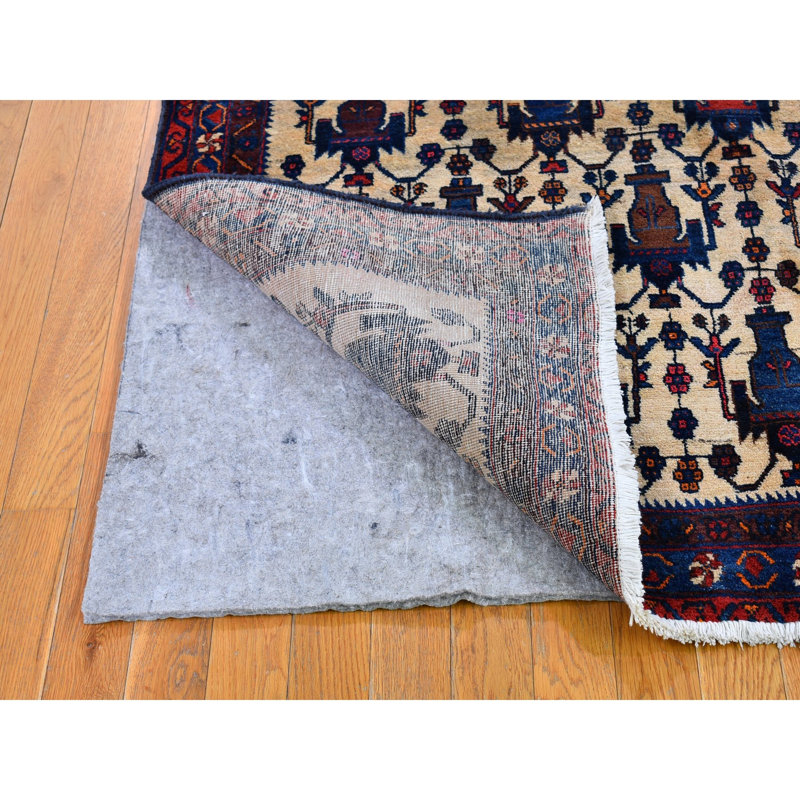 Tapis oriental en laine noué à la main 4 pi 10 po x 7 pi Ivoire North West Persian All Over géométrique 03150B4E2D034843B16BE9E1084F82DE