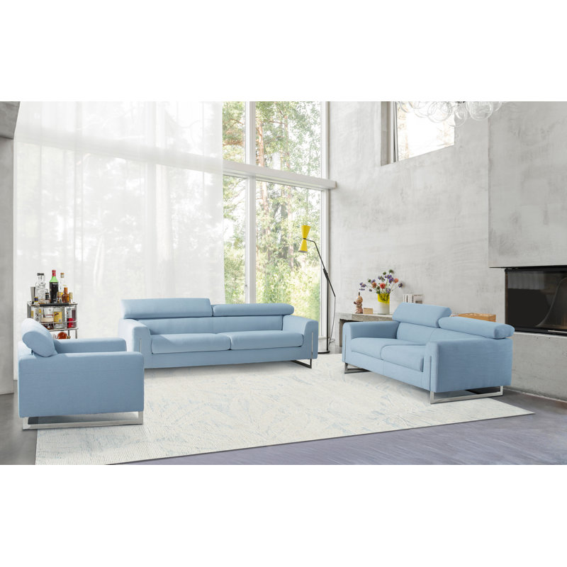 Tapis ivoire / bleu touffeté à la main Harmony, 8 pi 9 po x 11 pi 9 po