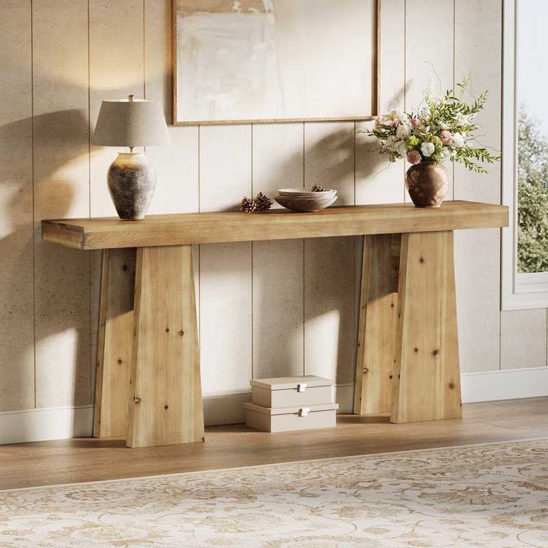 Console en bois massif 70,9 po