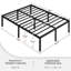 Structure de lit plateforme en métal noir 14,5 po avec support à 9 pieds, aucun sommier requis, grand-446908222-405534364