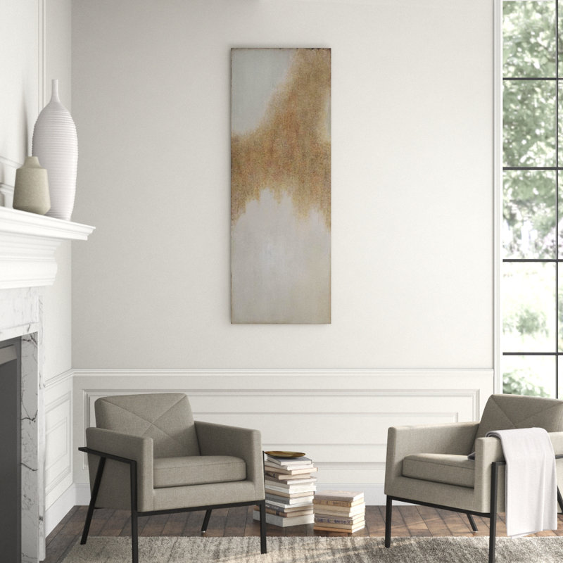 Golden Ferry II par Beverly Fuller - peinture sur toile, H 66 po x l 24 po x P 1,5 po, Peinture à la main