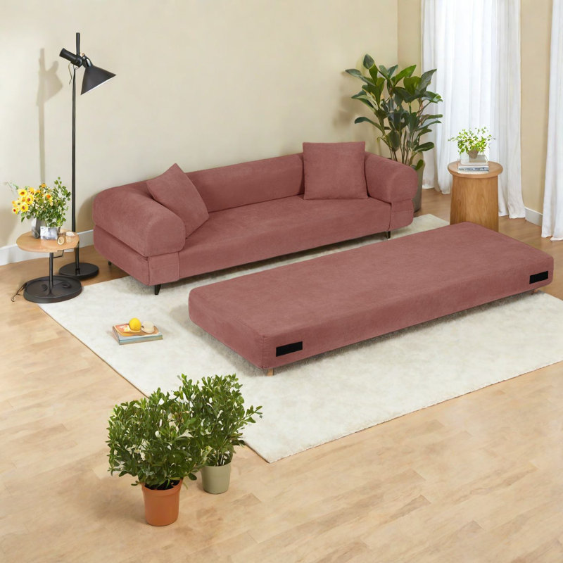 Compression Convertible Sofas, 80 Inch Corduroy Modern Home Sleeper