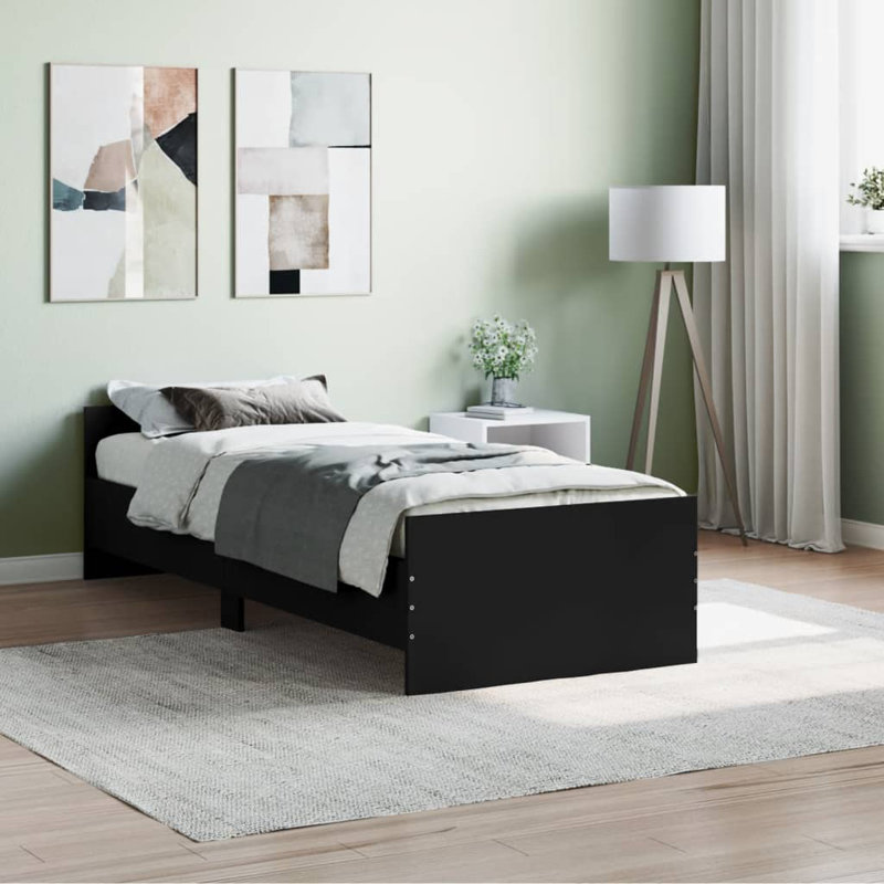 Marlow Home Co. Bed Frame With Headboard And Footboard, Smoked Oak, 140 x 190cm
