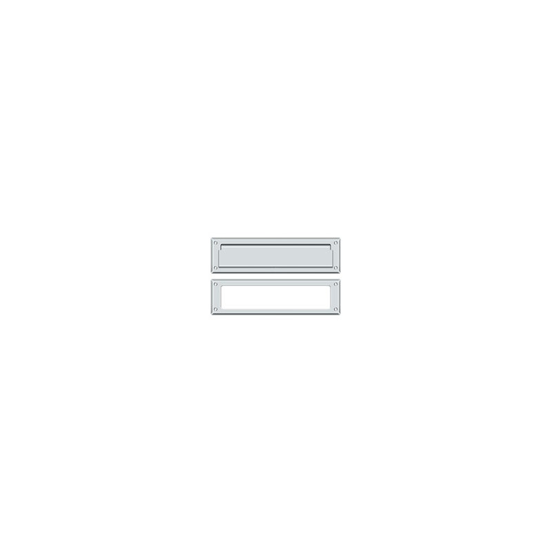 Brass Mail Slot, 3.625" H x 13.125" W x 0.5625" D, Polished Chrome