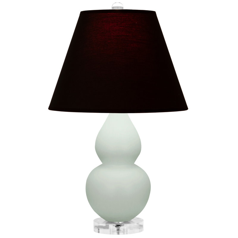 Petite lampe d'appoint à double gourde, Noir / Rouge, Céladon mat