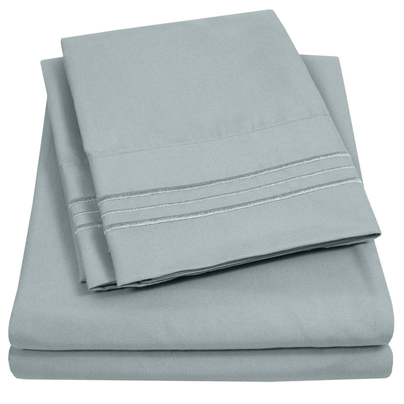 Sage Twin XL Egyptian Cotton and Microfiber Sheet Set