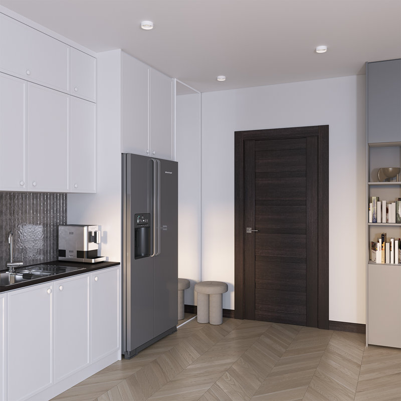 Dalle de porte intérieure en bois manufacturé massif Louver, Chêne Veralinga, 35,875 po x 83,23 po
