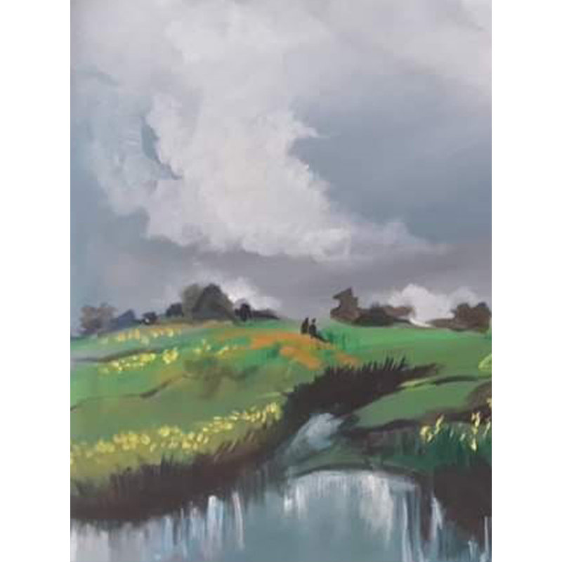Magnifique bord de lac - Paysage | Acrylique sur toile | Par Vinaya