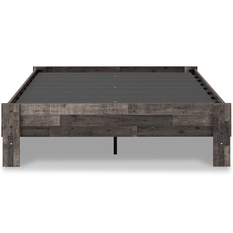 Lit plateforme Nolanville, Lit double , Brun