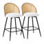 66 cm H Swivel Upholstered Bar Stool & Counter Stool with Metal Legs (set of 2 & set of 4)-2007850848-2033917735-2033917738