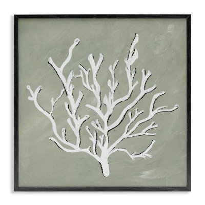 White Coral Impression White Framed Giclee Art by Nola James