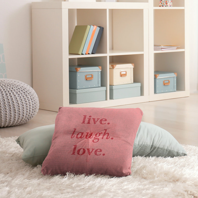Reversible Throw Pillow, 30" H x 30" W, Red