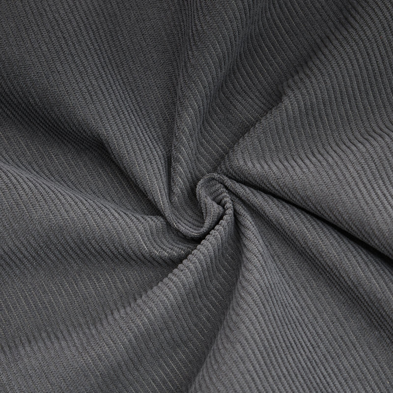 Canapé en L en velours côtelé moderne et minimaliste, Right Hand Facing, Dark Gray