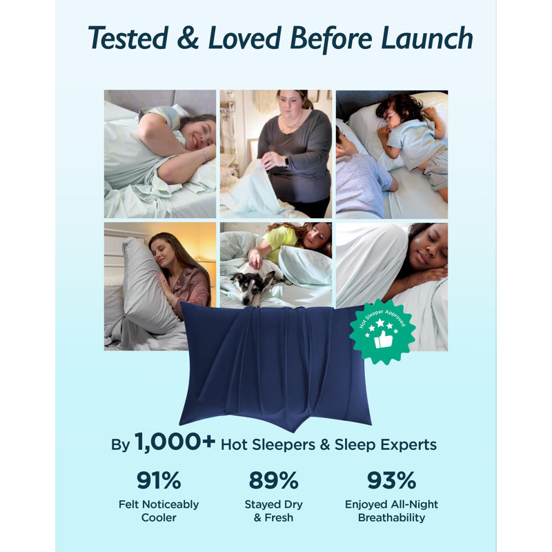 Breescape Cooling Pillow Cases, Insignia Blue, King Pillow Case