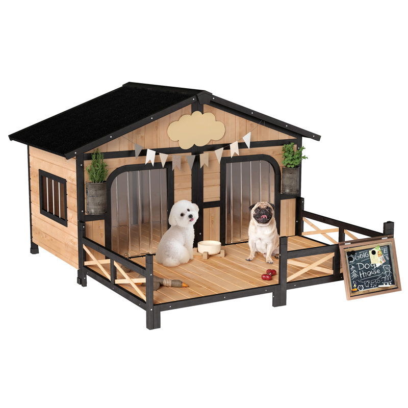 Niche pour chien en bois Campa, Chêne / gris charbon