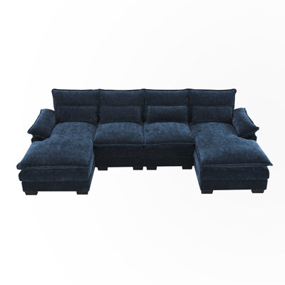 U-shaped Sectional Sofa with Waist Pillows