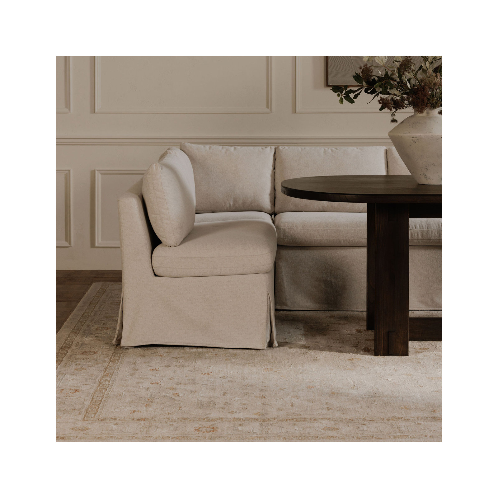 Hennecy Fable Slipcover Dining Slipper Chair Beige