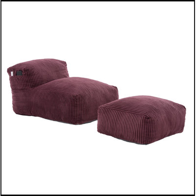 Foam Filled Beanbag Chair with ottoman