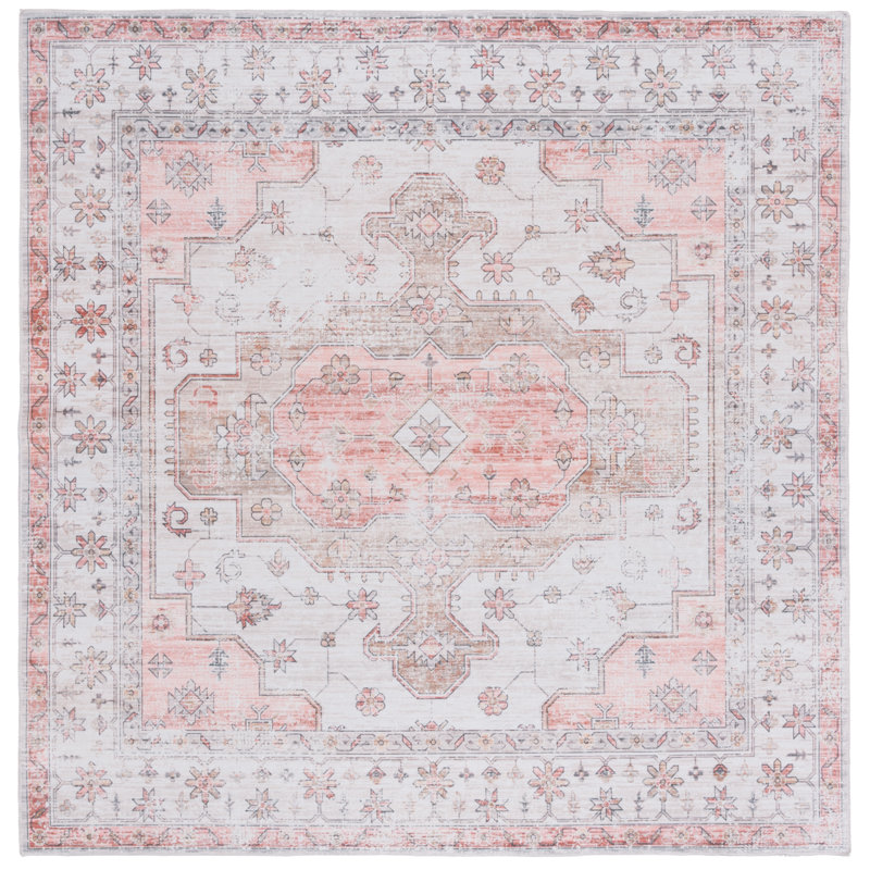Maritess Machine Washable Southwestern Rug, Square 6'