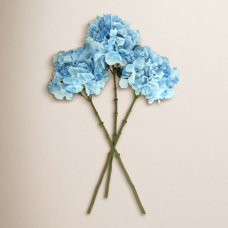 Hydrangea Floral Stem (Set of 3), Blue
