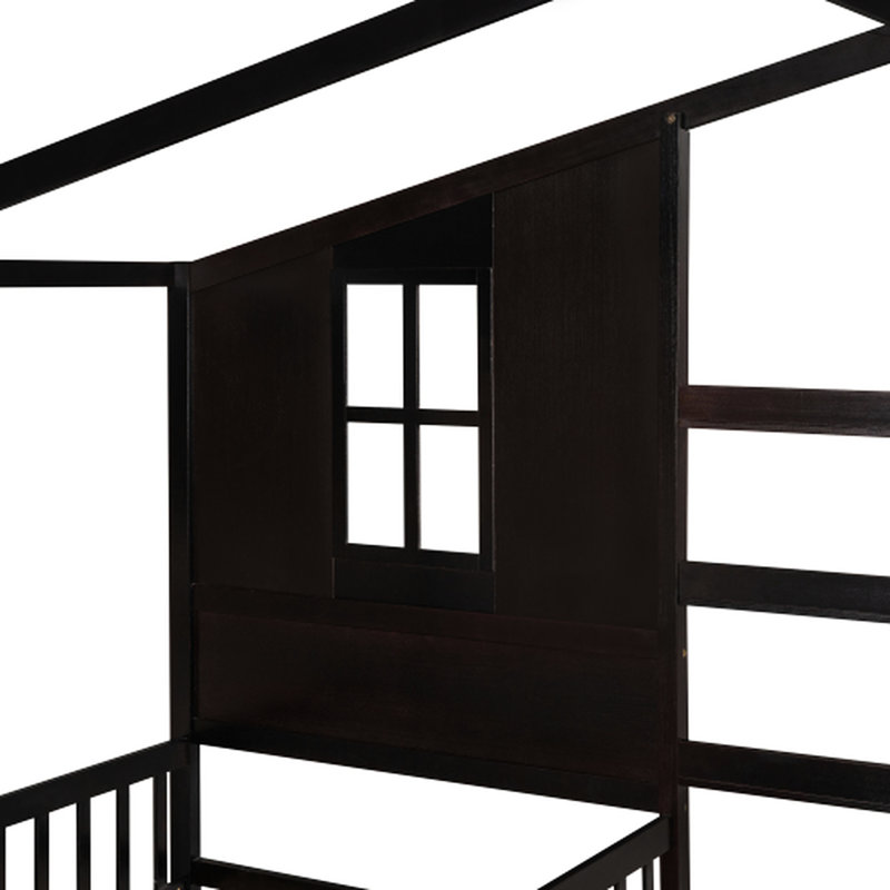 Lit simple en bois coloré avec lattes de bois massif et taille de clôture digne de confiance