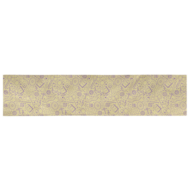 Chemin de table géométrique avicia, 72 po x 16 po, Jaune / Mauve, Polyester