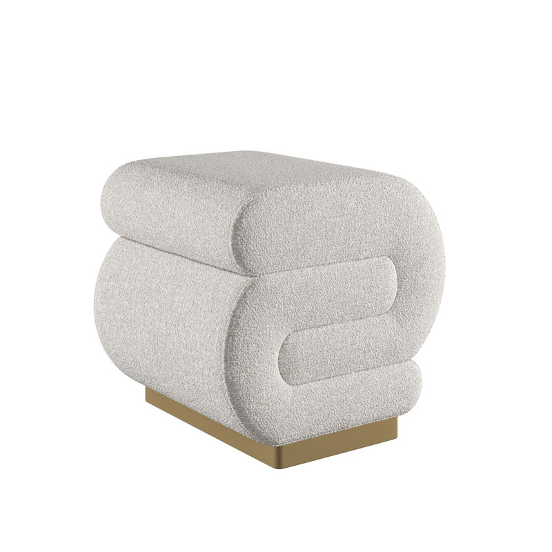 Stylish Pouffe, Cream Color, 15.7 x 16.5 x 16.5 Inches | 28 DNS Grey Foam & 14 DNS White Foam for Ultimate Comfort | Versatile Seating & Footrest for Living Room, Bedroom, or Office Decor