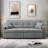 3 In 1 Convertible Sleeper Sofa Bed With Reclining Backrest, Pillows And Side Pockets-587081242