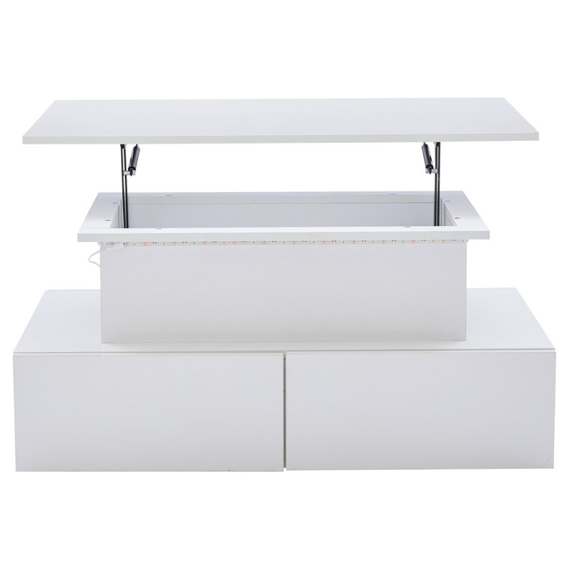Lift Top Coffee Table with Storage, White