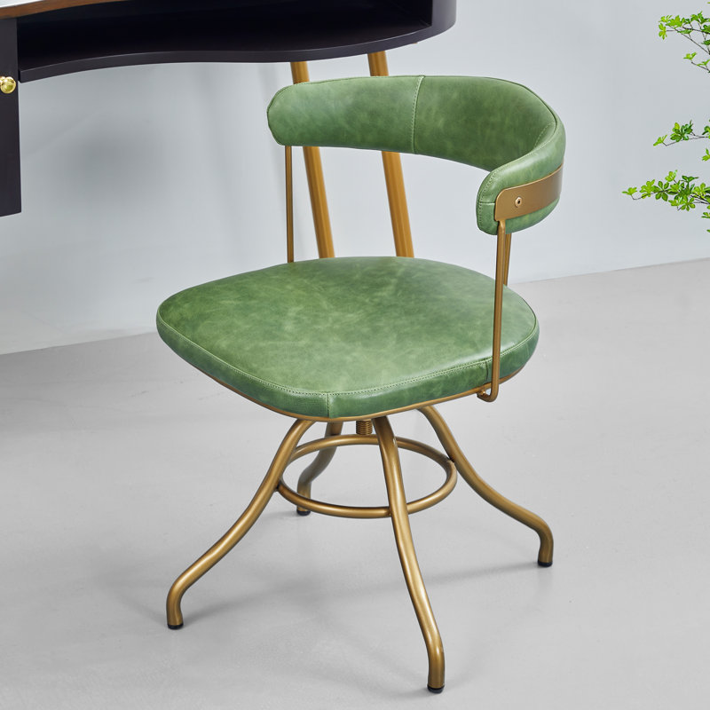 Avante Genuine Leather Swivel Task Chair, Green
