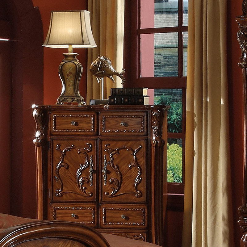 Commode à cinq tiroirs, Chêne cerise