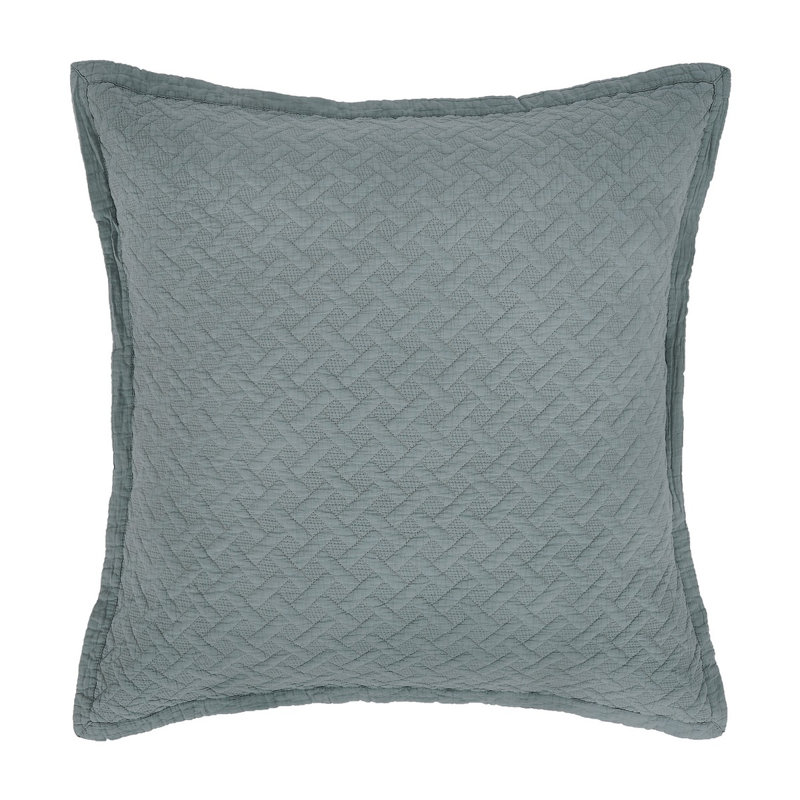 Basketweave Cotton Euro Sham, Jadeite