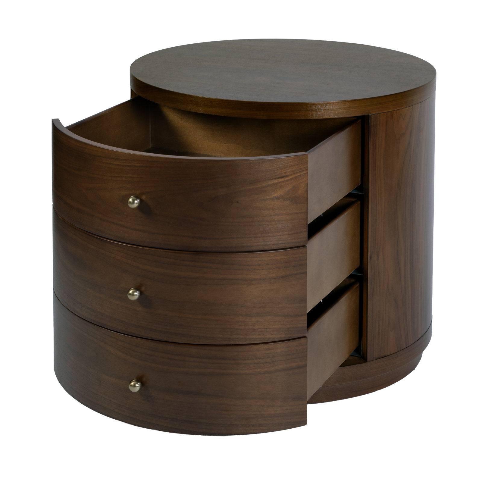 Celine 3-Drawer End Table, Walnut Brown