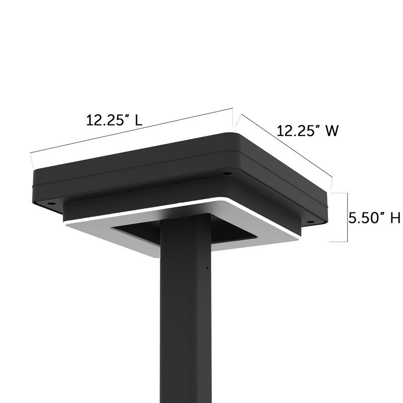 Lampadaire solaire carré facile à installer avec minuterie
