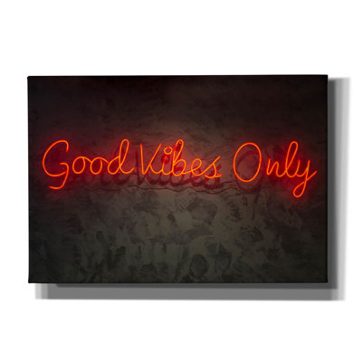 Good Good Vibes seulement en rouge néon sur toile
