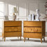 Haney 30''W Mid-Century Modern 3 - Drawer Dresser with Built-in Charging Staion and Solid Wood Legs